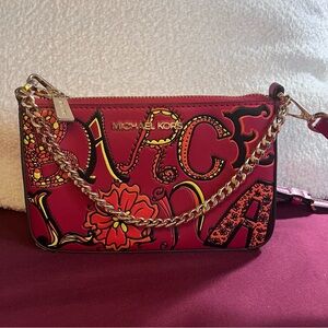 Michael Kors Barcelona Red Zip Pouchette 💋